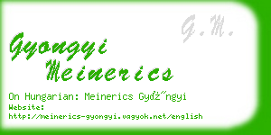 gyongyi meinerics business card